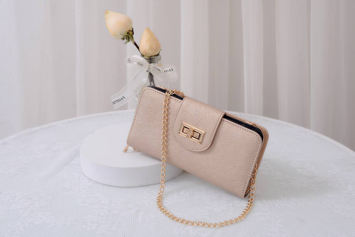 Pre-order-Convertible Crossbody Wallet with Chain Strap – Multiple Colors