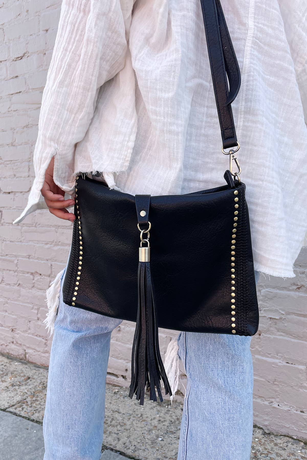 The Harper Crossbody w/ Grommet Details
