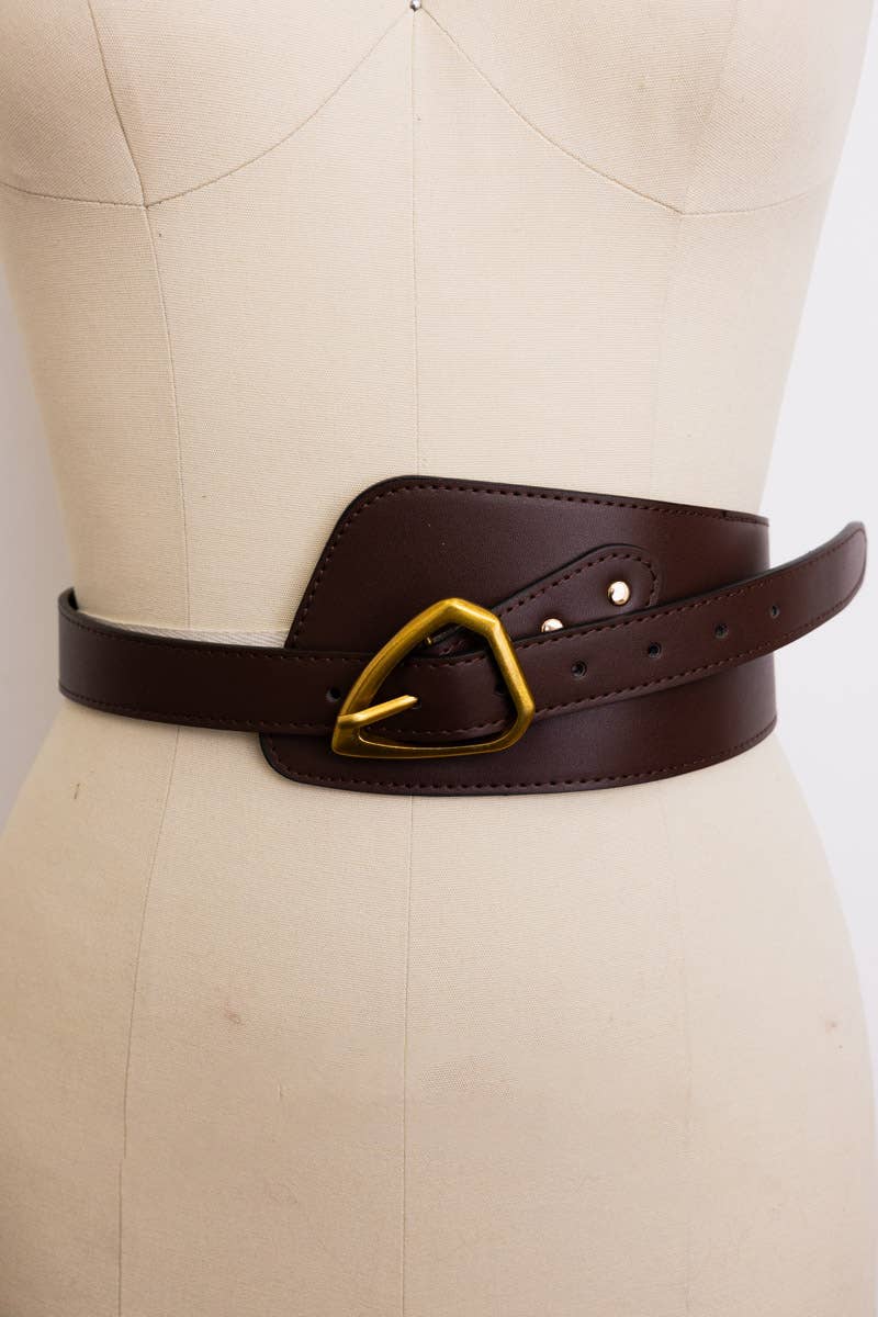 Wide Waist Belt-Dark Brown Wide Waist Belt-Dark Brown