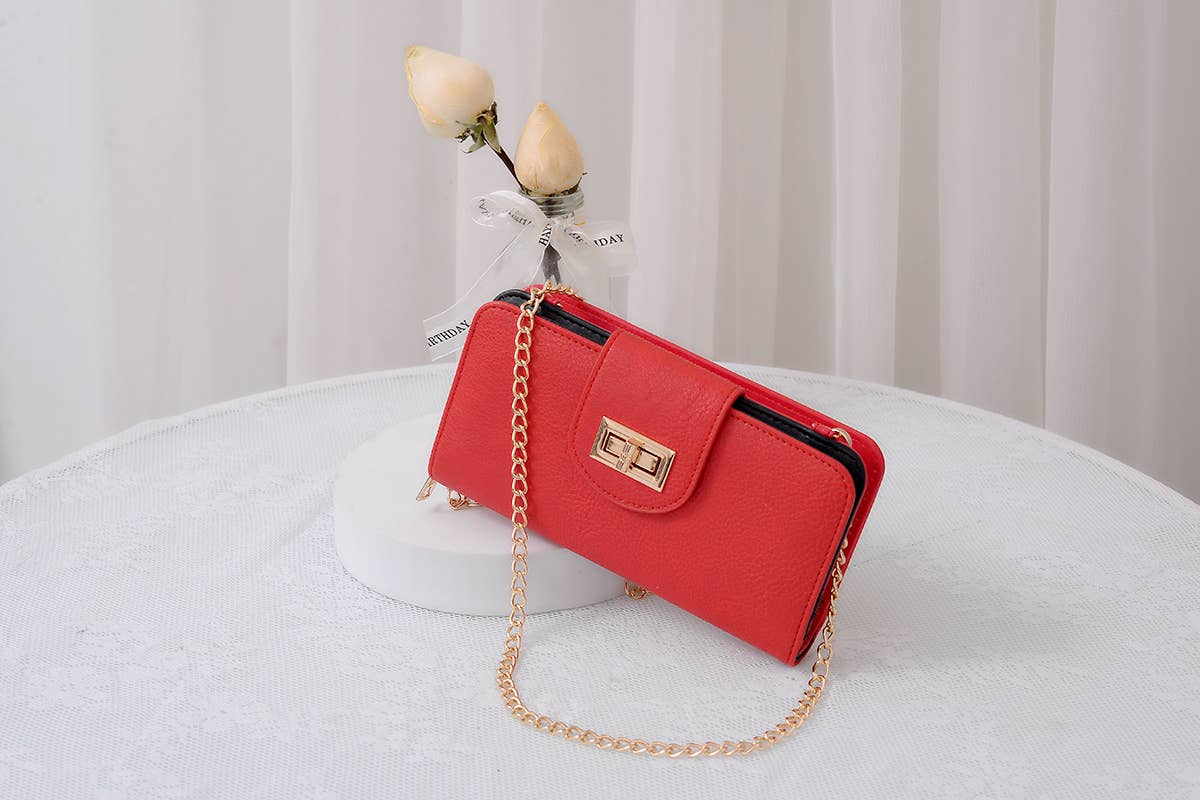 Pre-order-Convertible Crossbody Wallet with Chain Strap – Multiple Colors