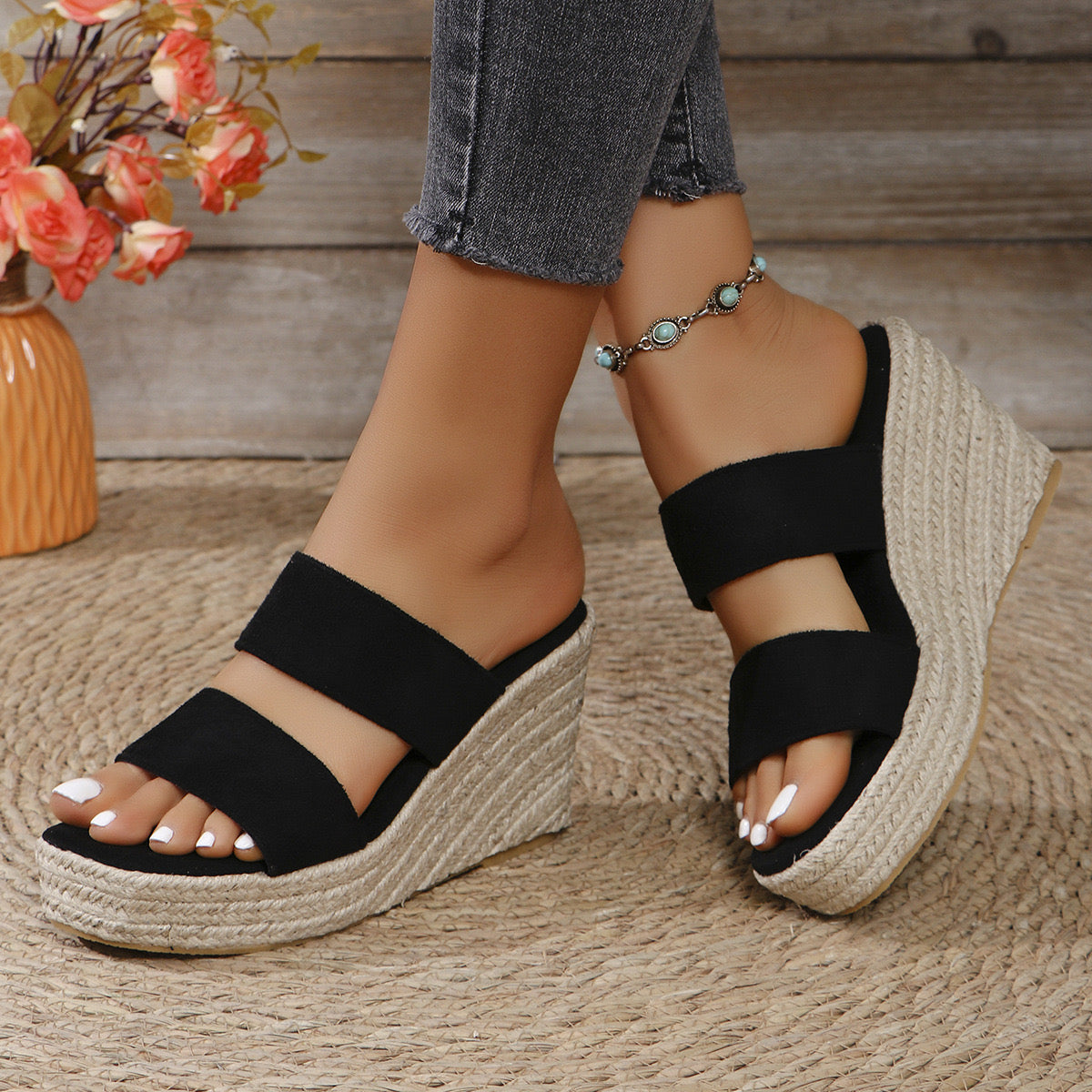 1 Left! Double Strap Espadrilles
