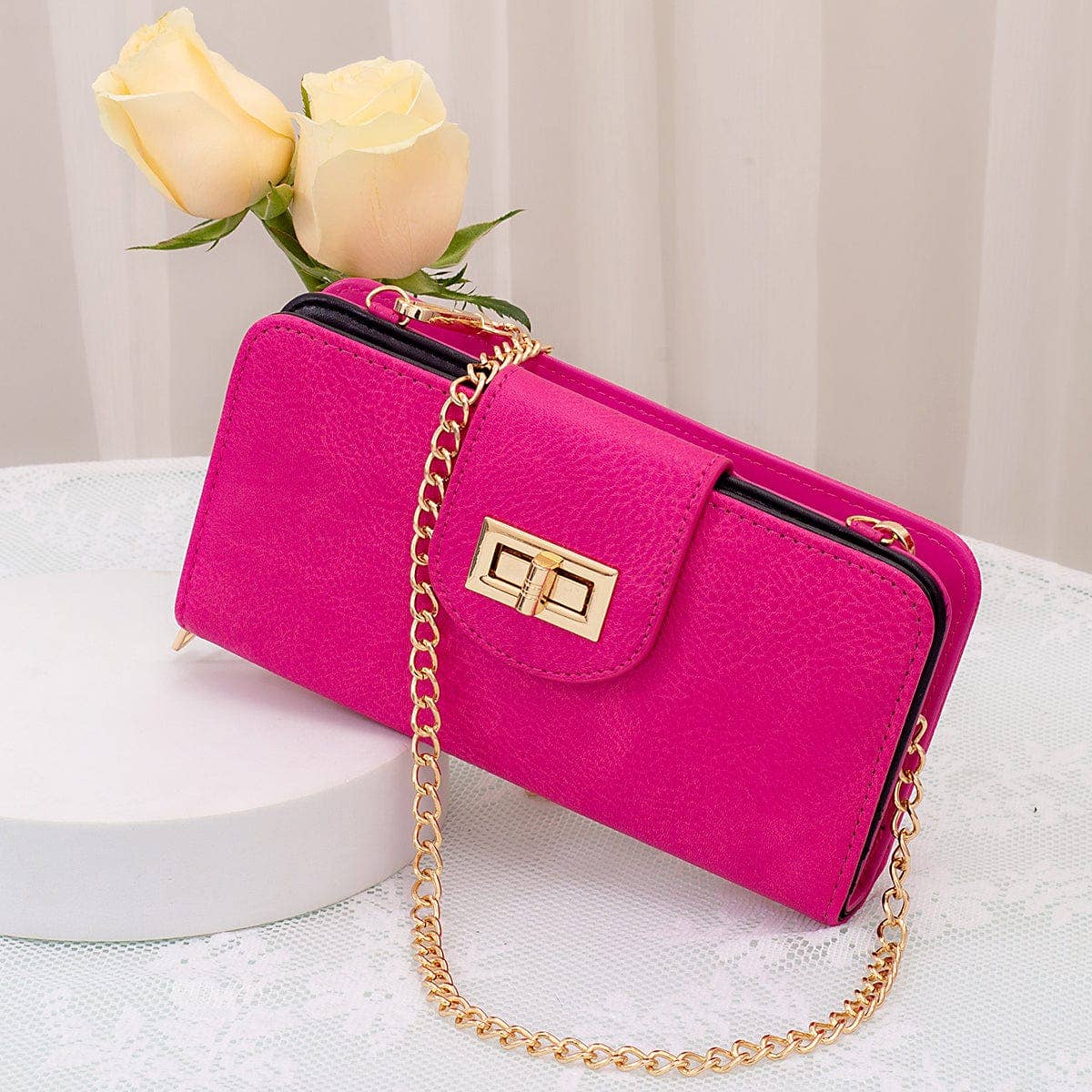 Pre-order-Convertible Crossbody Wallet with Chain Strap – Multiple Colors