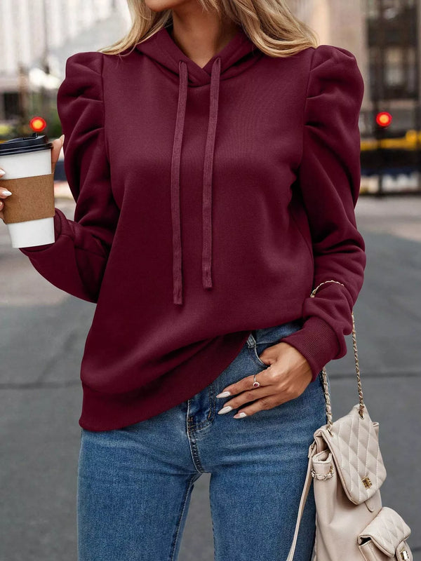 Elise Puff-Shoulder Hoodie – Multiple Colors