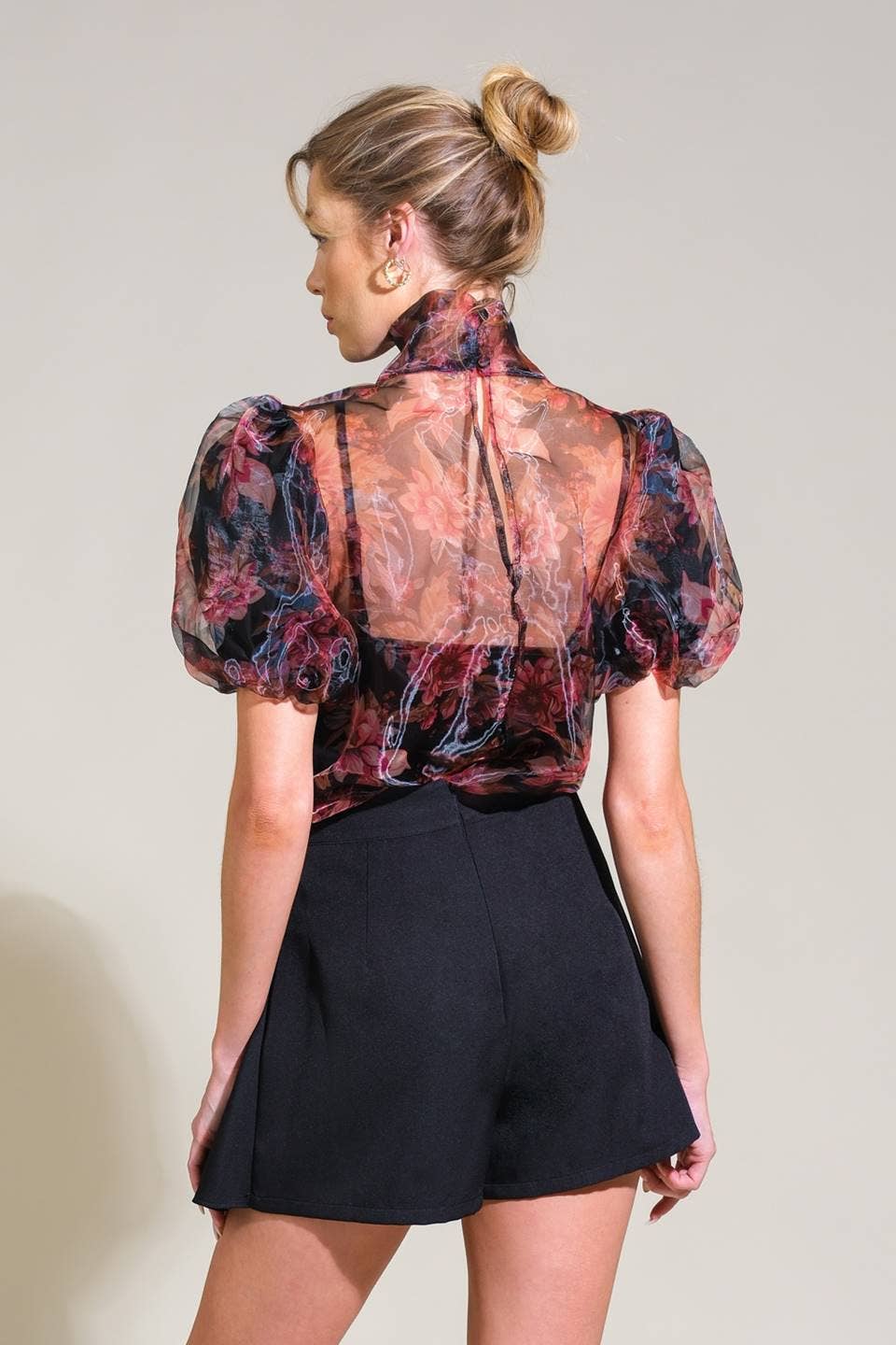 The Charlize Printed Organza Top