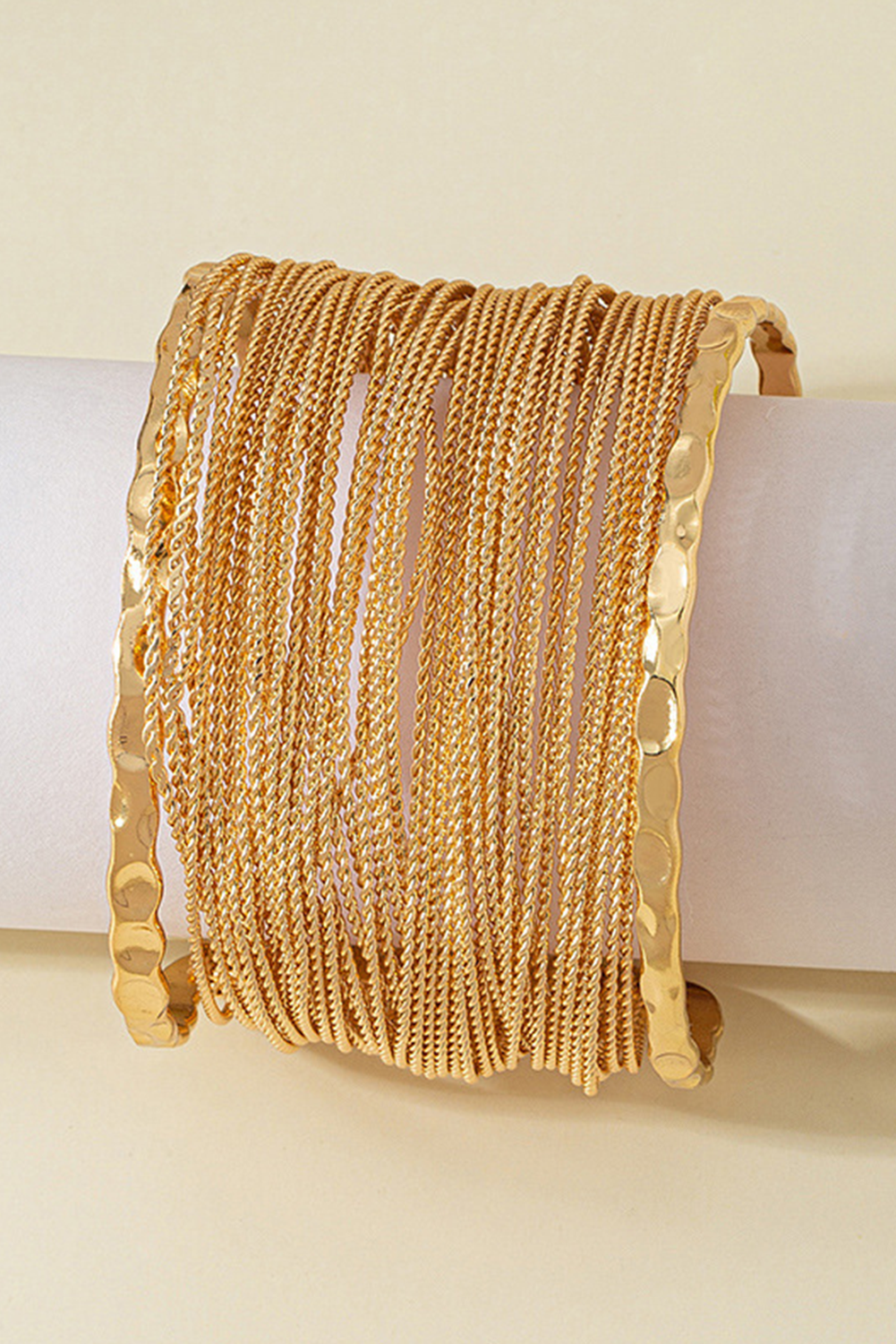 Only 2 Left! Golden Glam Multi-Strand Cuff Bracelet