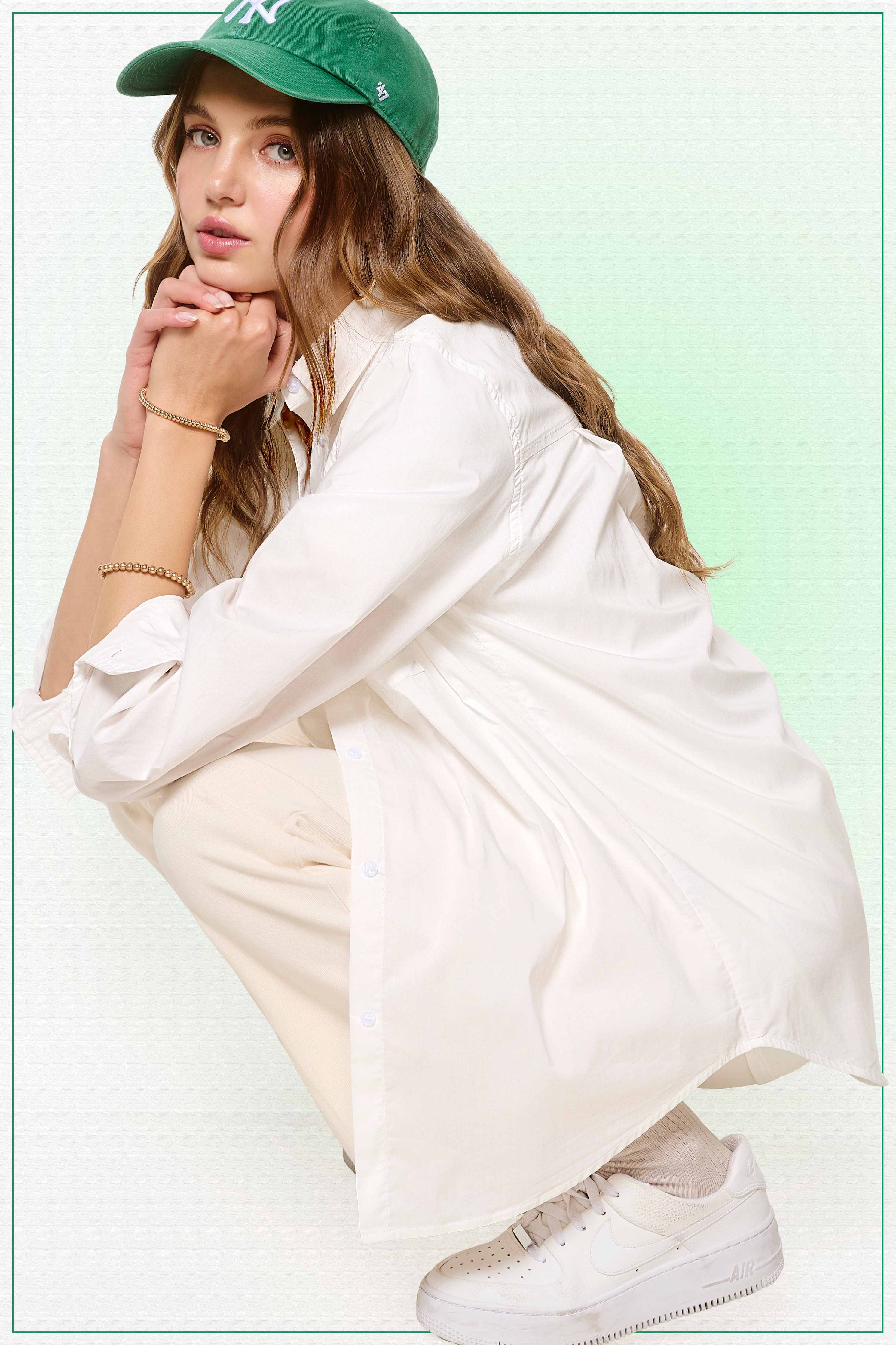 🤍 The Margot Oversized Button-Up Shirt – White & Black