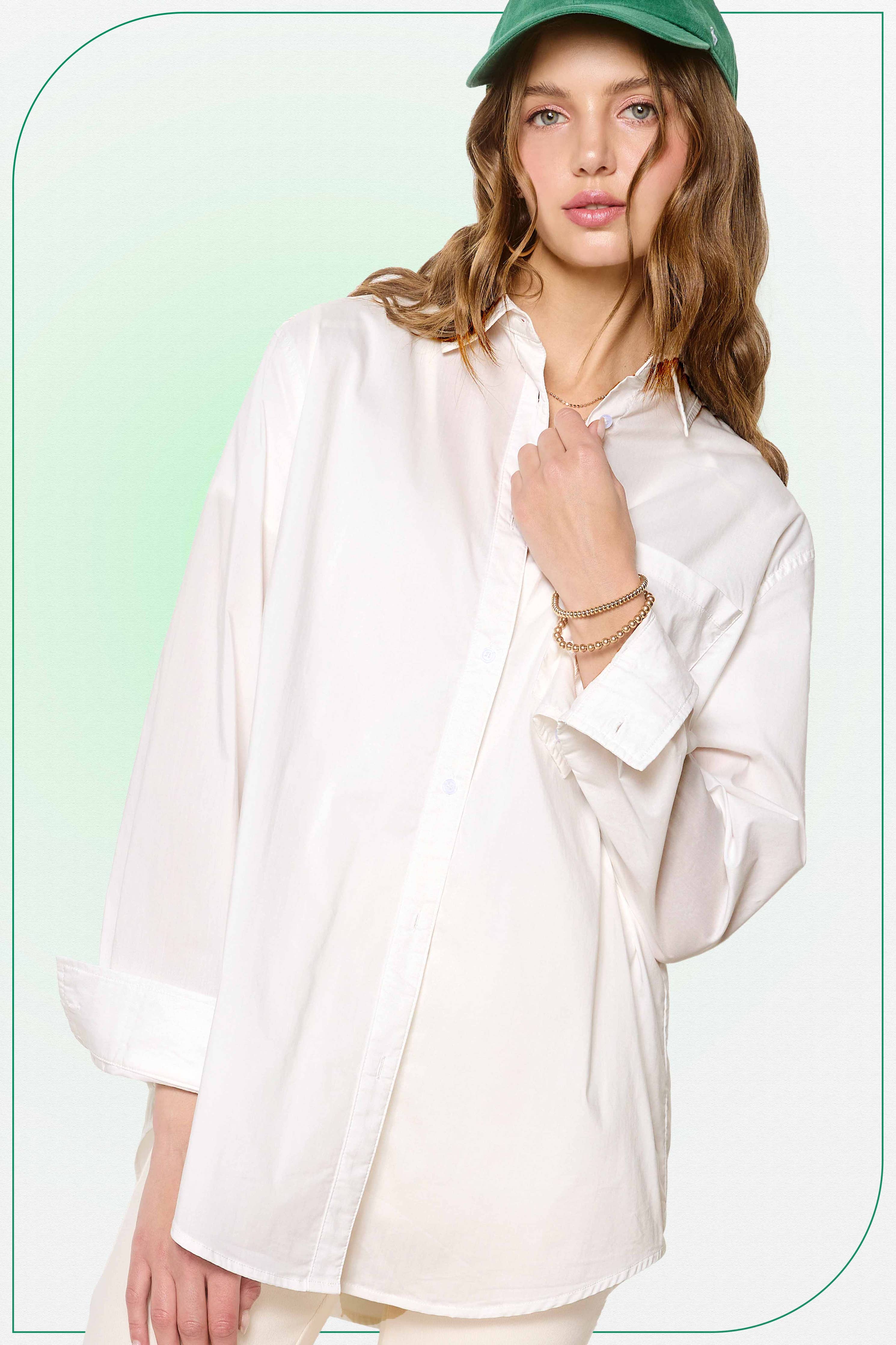 🤍 The Margot Oversized Button-Up Shirt – White & Black